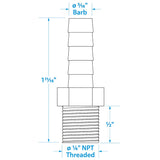 Seachoice Male Hose Barb, 5/16 In. With 1/4 In. Thread - 50-20811 - official Seachoice product image 2