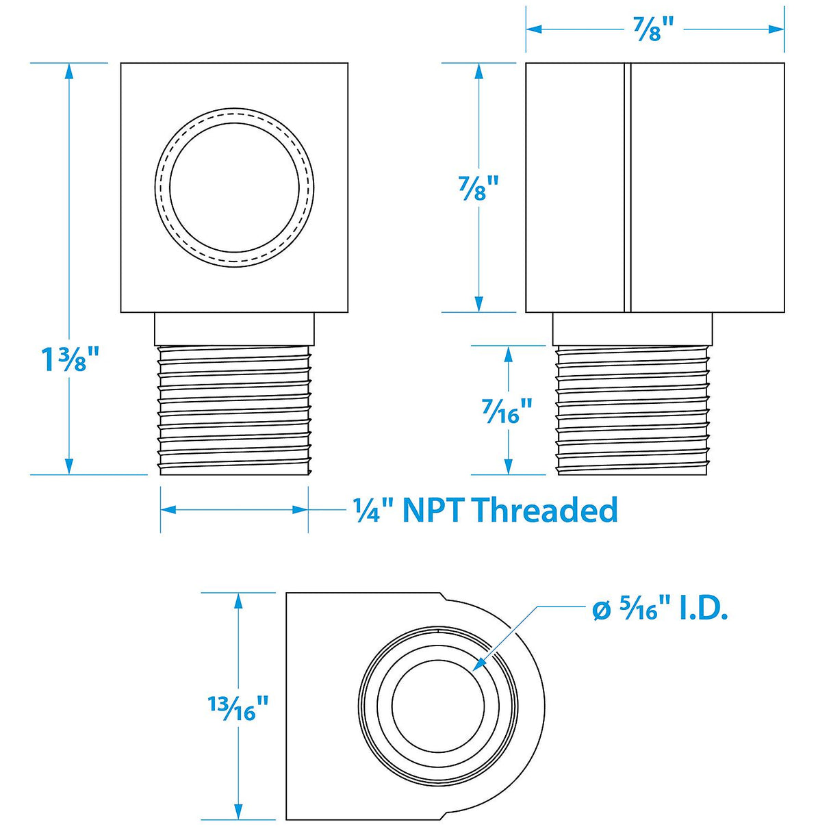Seachoice Fuel Tank Elbow 1/4 In. NPT Male X 1/4 In. NPT Female, Brass - 7522 - official Seachoice product image 6