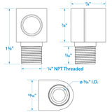 Seachoice Fuel Tank Elbow 1/4 In. NPT Male X 1/4 In. NPT Female, Brass - 7522 - official Seachoice product image 6