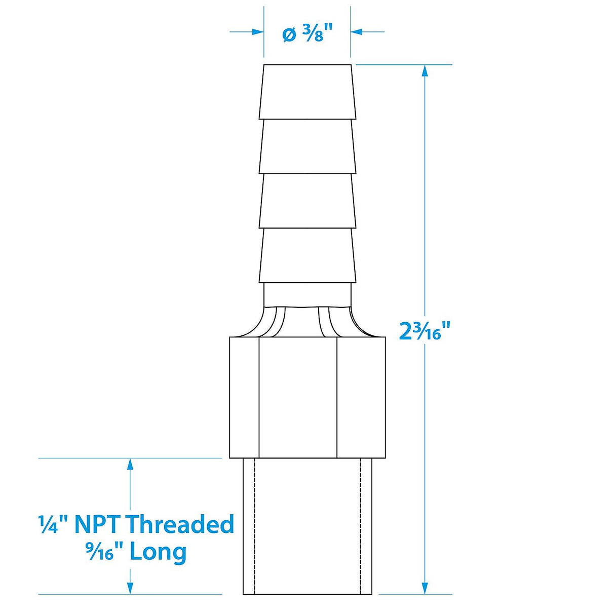 Seachoice Anti-Siphon Valve, 1/4 in. NPT, 3/8 in. Hose, Aluminum, Meets USCG Regulations - 7591 - official Seachoice product image 6