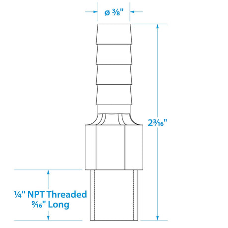Seachoice Anti-Siphon Valve, 1/4 in. NPT, 3/8 in. Hose, Aluminum, Meets USCG Regulations - 7591 - official Seachoice product image 6