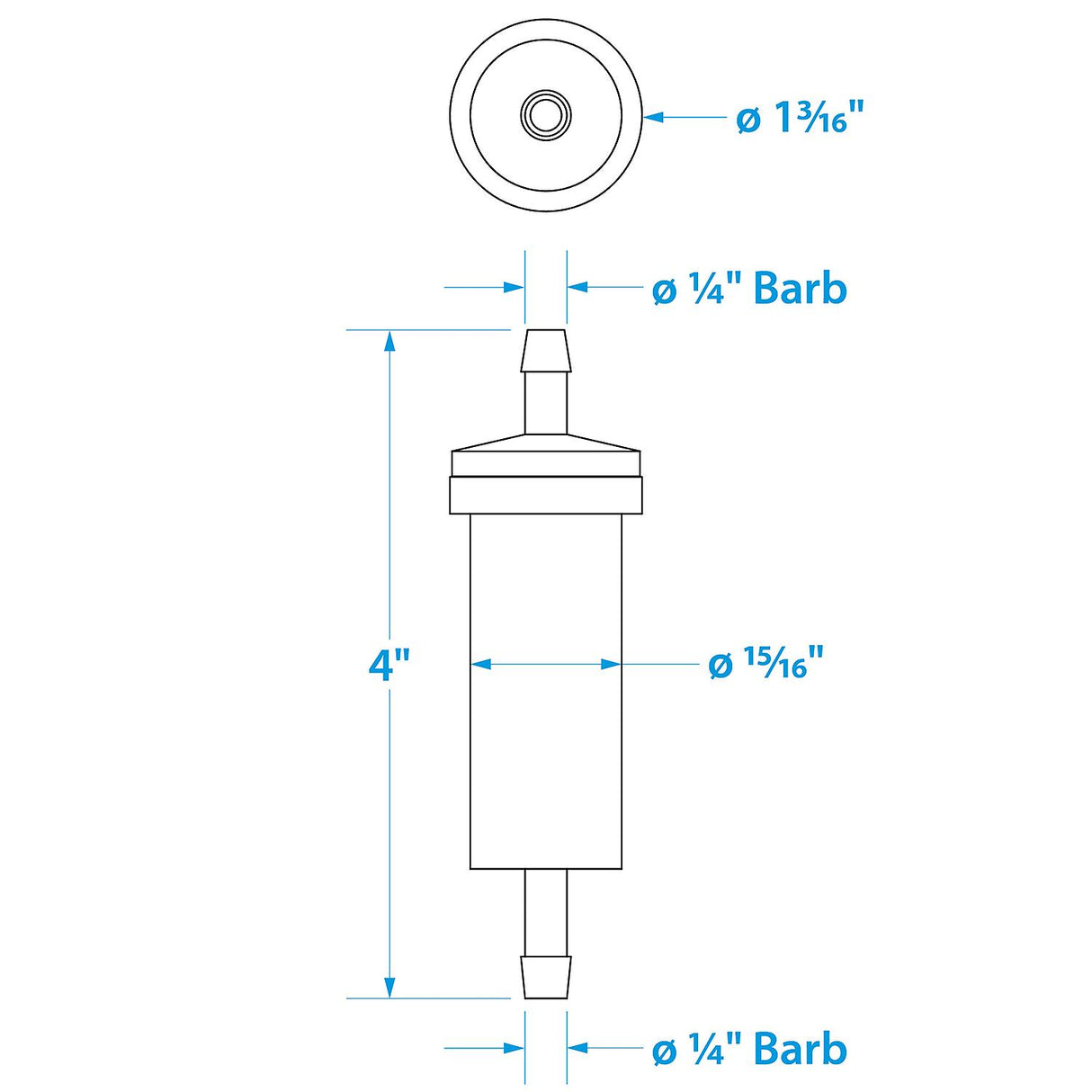 Seachoice in-Line Fuel Filter, 1/4 in., Plastic, Outboard, 20 Micron - 21101 - official Seachoice product image 4