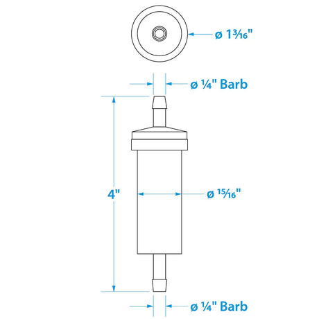 Seachoice in-Line Fuel Filter, 1/4 in., Plastic, Outboard, 20 Micron - 21101 - official Seachoice product image 4