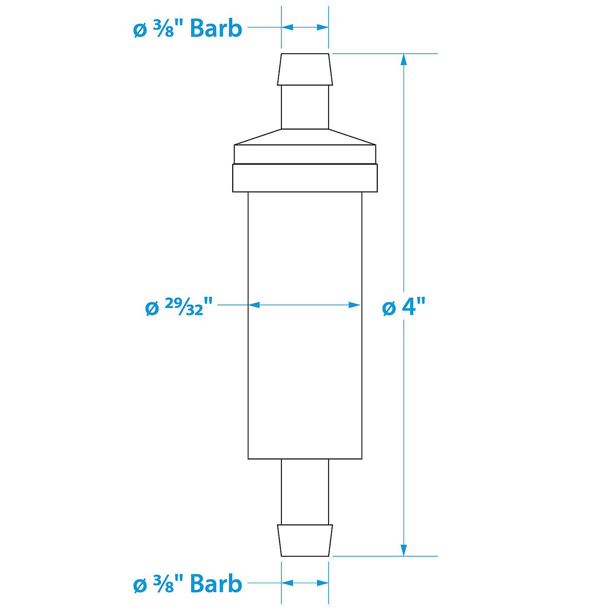 Seachoice in-Line Fuel Filter, 3/8 in., Plastic, Outboard, 20 Micron - 21121