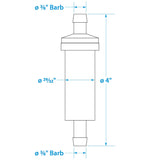 Seachoice in-Line Fuel Filter, 3/8 in., Plastic, Outboard, 20 Micron - 21121 - official Seachoice product image 2