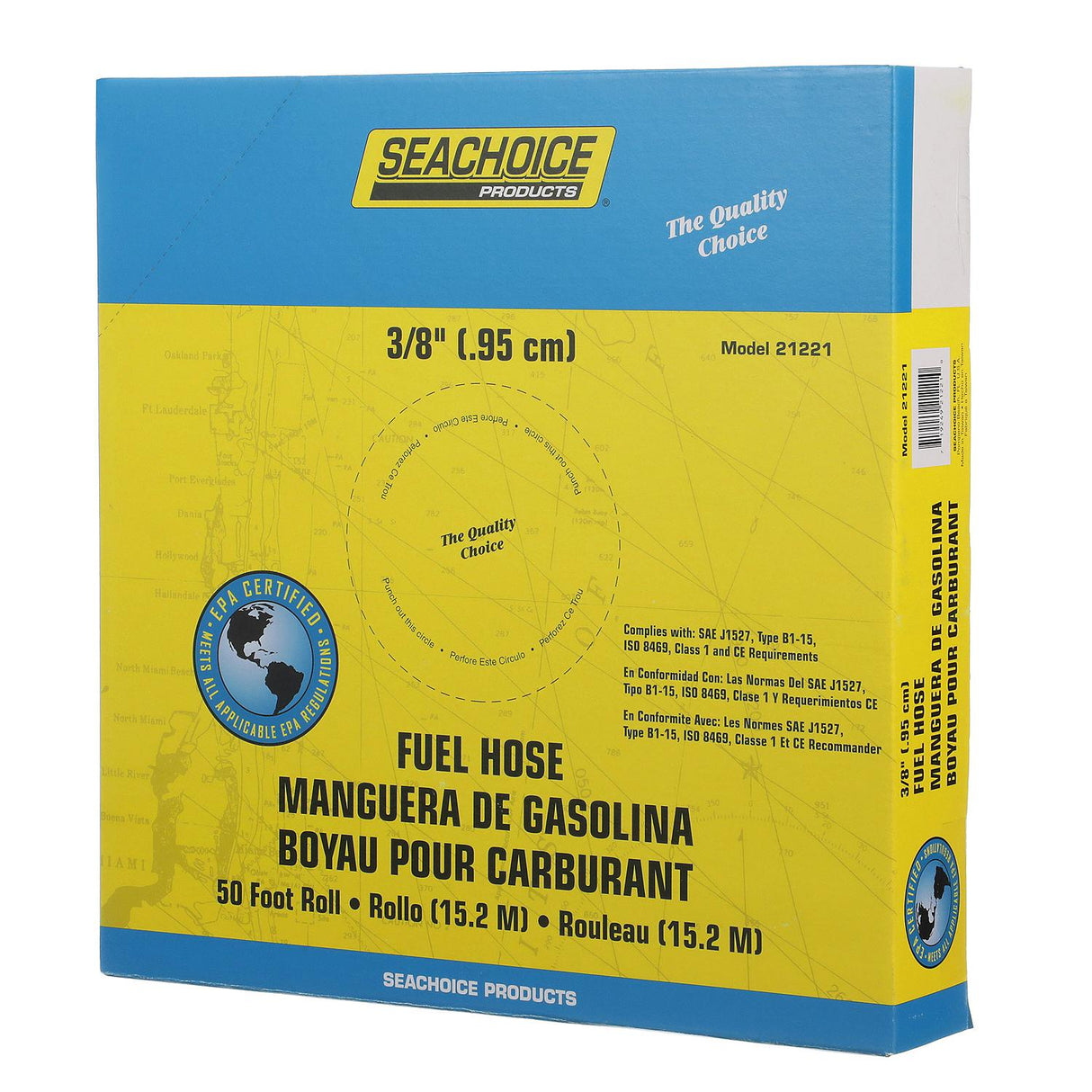 Seachoice Fuel Hose EPA Compliant, For Repair and Replacement on Outboard Engines, Type B1-15 - 3150380