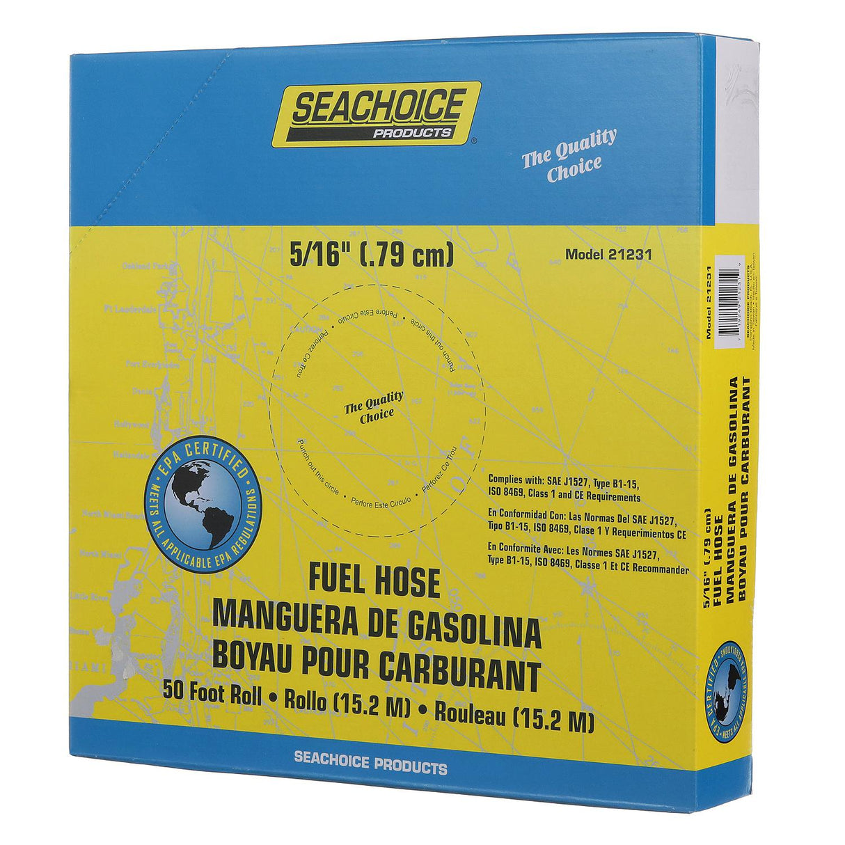 Seachoice Fuel Hose EPA Compliant, for Repair and Replacement on Outboard Engines, Type B1-15 - 3150560