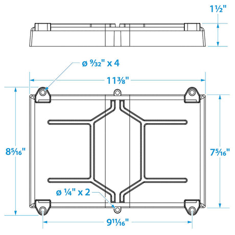 Seachoice 22021 USCG-Approved Marine Group 24 Series Hold-Down Battery Tray, Black - 22021 - official Seachoice product image 3