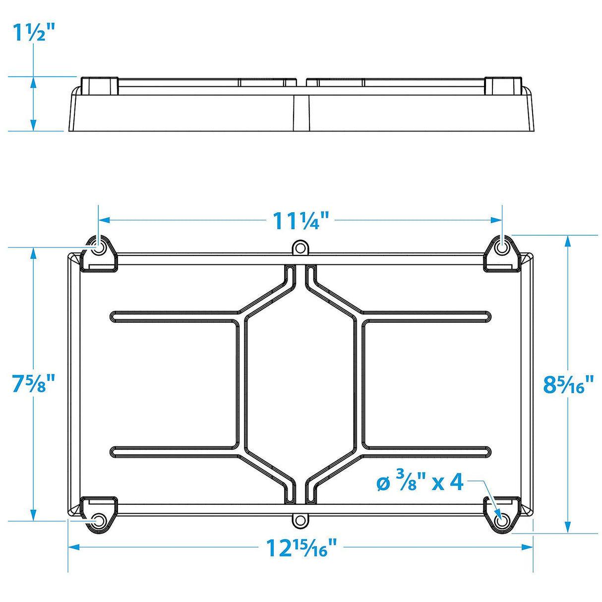 Seachoice USCG-Approved Marine Group 27 Series Hold-Down Battery Tray, Black - 22041 - official Seachoice product image 3