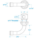 Seachoice Thru Hall Fuel Tank Vent, Chrome-Plated Brass, 5/8 in., 90 Degree - SC50-23041 - official Seachoice product image 4