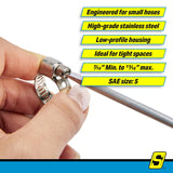 Seachoice 23353 Stainless-Steel Mini Hose Clamps, 5/16" Band, Size #5, 10/Bx - 23353 - official Seachoice product image 6