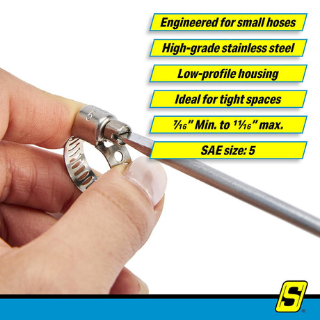 Seachoice 23353 Stainless-Steel Mini Hose Clamps, 5/16" Band, Size #5, 10/Bx - 23353 - official Seachoice product image 6
