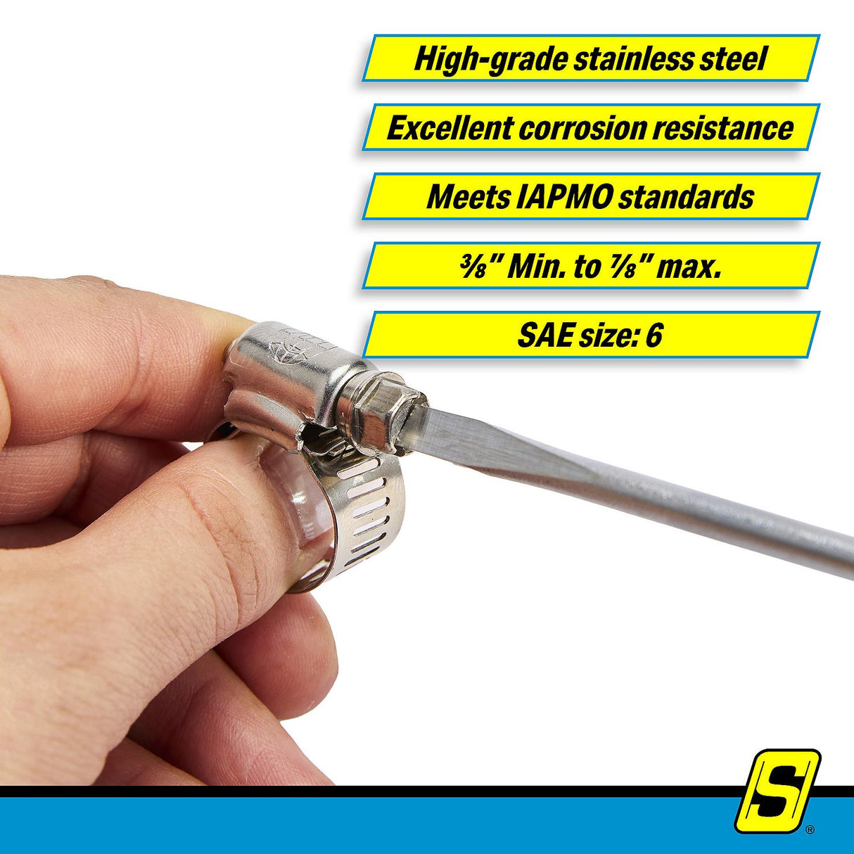 Seachoice 23379 Stainless-Steel Marine Hose Clamps, 1/2" Band, Size #6, 10/Bx - 23379 - official Seachoice product image 4