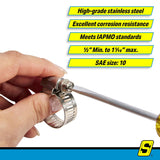Seachoice 23383 Stainless-Steel Marine Hose Clamps, 1/2" Band, Size #10, 10/Bx - 23383 - official Seachoice product image 4