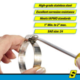 Seachoice 23388 Stainless-Steel Marine Hose Clamps, 1/2" Band, Size #24, 10/Bx - 23388 - official Seachoice product image 6