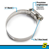 Seachoice 23388 Stainless-Steel Marine Hose Clamps, 1/2" Band, Size #24, 10/Bx - 23388 - official Seachoice product image 4