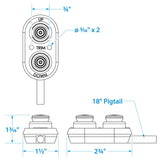 Seachoice Transom Trim Control, 18 In. Wiring Harness Included - 50-28131 - official Seachoice product image 7