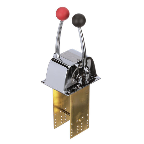 Seachoice Twin Lever Control, Chrome-Plated Brass, Red and Black Knobs, 8-5/16 In. Tall - 28401 - official Seachoice product image 5
