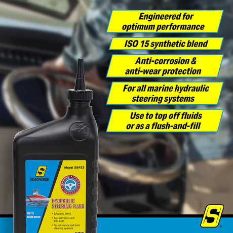 Seachoice 28423 Hydraulic Steering Fluid - Synthetic Blend, ISO 15, 1 Qt. - 28423 - official Seachoice product image 8