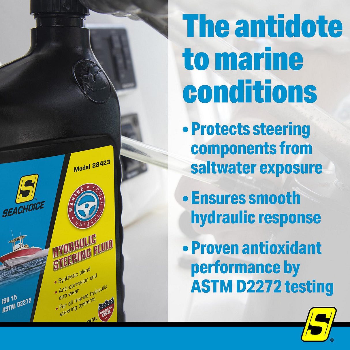 Seachoice 28423 Hydraulic Steering Fluid - Synthetic Blend, ISO 15, 1 Qt. - 28423 - official Seachoice product image 11