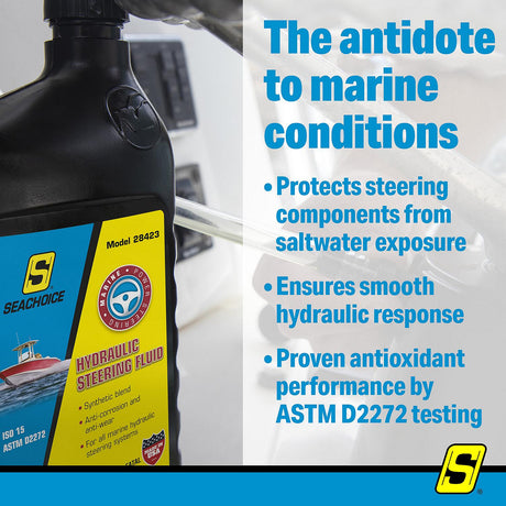 Seachoice 28423 Hydraulic Steering Fluid - Synthetic Blend, ISO 15, 1 Qt. - 28423 - official Seachoice product image 11