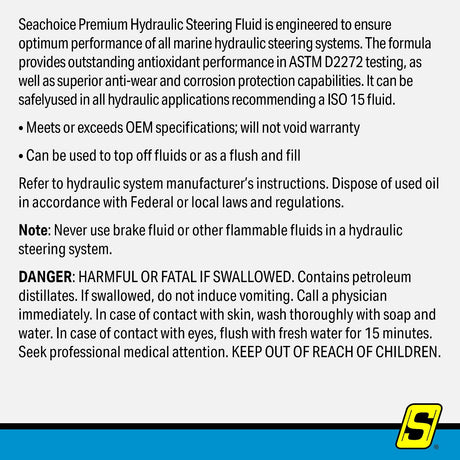 Seachoice 28423 Hydraulic Steering Fluid - Synthetic Blend, ISO 15, 1 Qt. - 28423 - official Seachoice product image 12