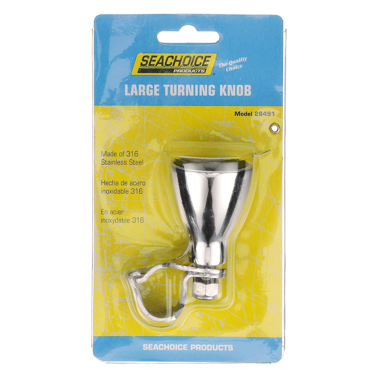 Seachoice 28491 Large Stainless Steel Turning Knob, Fits Destroyer Wheels, Black Plastic Knob Cap - 28491 - official Seachoice product image 7
