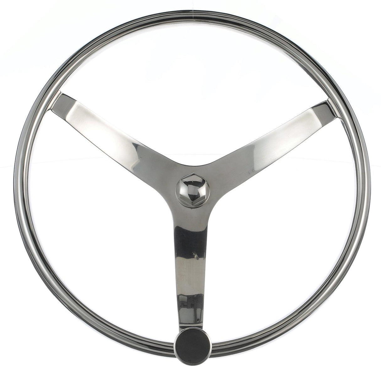 Seachoice 3 Spoke Sports Steering Wheel w/ Turning Knob, Fits 3/4 In. Tapered Shaft, 15.5 In. Diameter - 28531