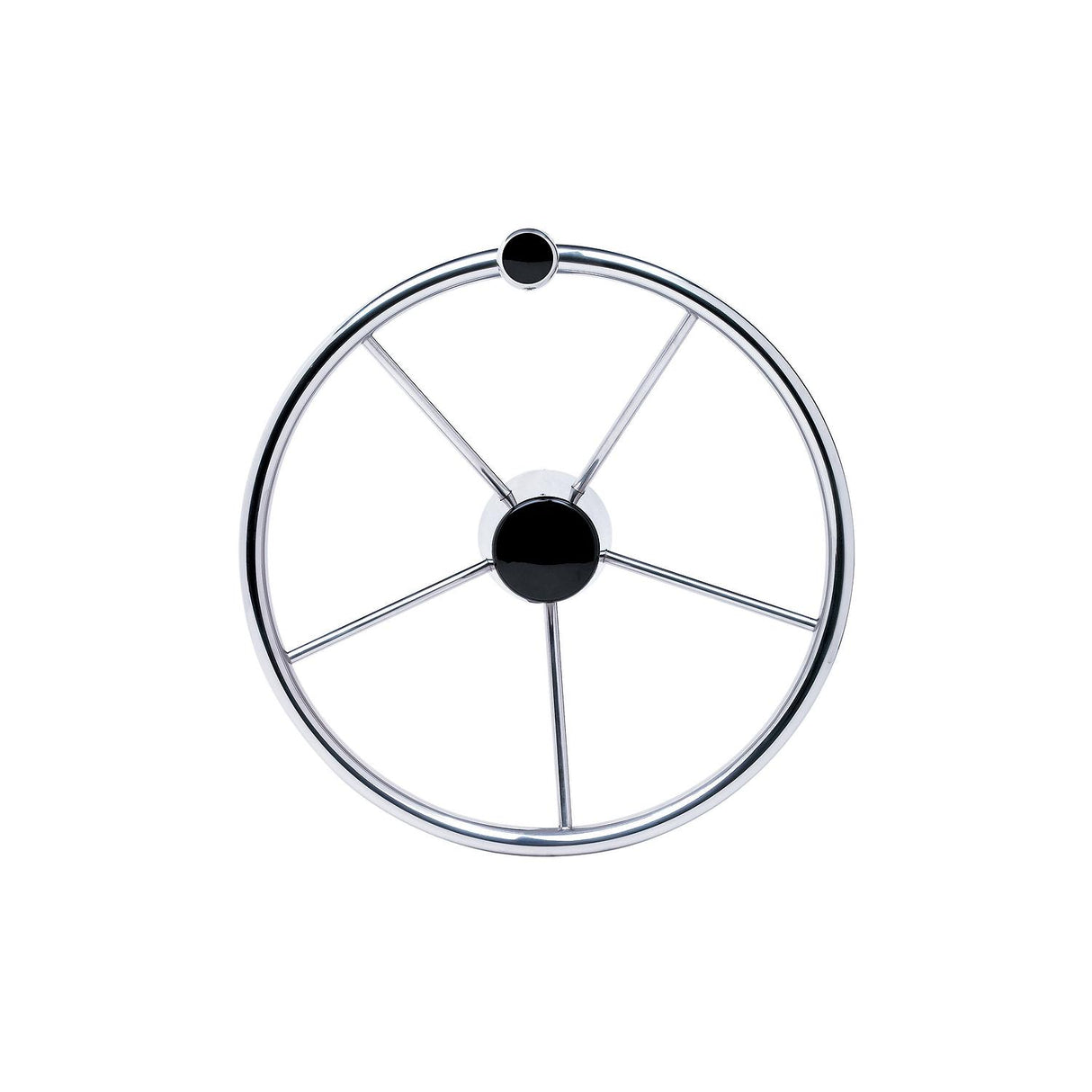 Seachoice 5-Spoke Destroyer Steering Wheel w/ Turning Knob, Stainless Steel, Black Center Cap - 28541 - official Seachoice product image 7