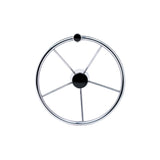 Seachoice 5-Spoke Destroyer Steering Wheel w/ Turning Knob, Stainless Steel, Black Center Cap - 28541 - official Seachoice product image 7
