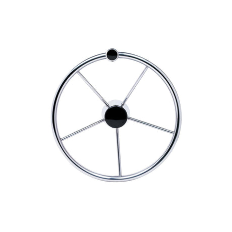 Seachoice 5-Spoke Destroyer Steering Wheel w/ Turning Knob, Stainless Steel, Black Center Cap - 28541 - official Seachoice product image 7