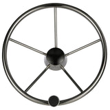 Seachoice 5-Spoke Destroyer Steering Wheel w/ Turning Knob, Stainless Steel, Black Center Cap - 28541 - official Seachoice product image 3
