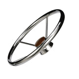 Seachoice 5-Spoke Destroyer Steering Wheel, Stainless Steel, Genuine Teak Center Cap - 28551 - official Seachoice product image 6