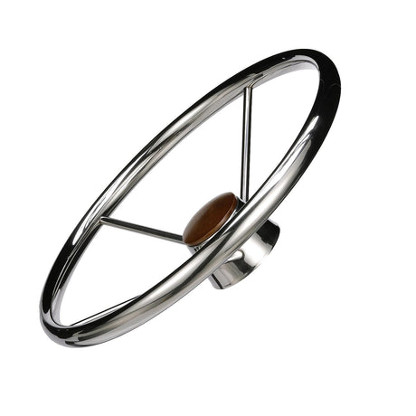 Seachoice 5-Spoke Destroyer Steering Wheel, Stainless Steel, Genuine Teak Center Cap - 28551 - official Seachoice product image 6