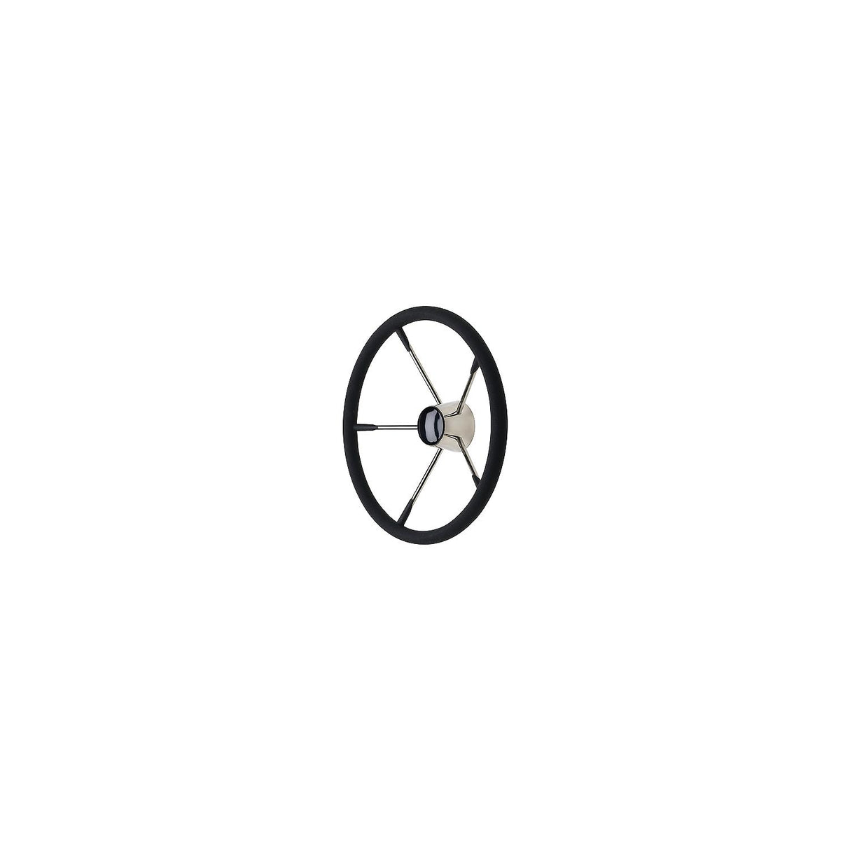 Seachoice 5-Spoke Destroyer Steering Wheel w/ Permanent Foam Grip, Stainless Steel, Black Center Cap - 28581 - official Seachoice product image 7
