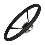 Seachoice 5-Spoke Destroyer Steering Wheel w/ Permanent Foam Grip, Stainless Steel, Black Center Cap - 28581 - official Seachoice product image 2