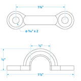 Seachoice Multi-Purpose Chrome-Plated Zinc 3/8 in. Eye Straps, Set of 4 - 28831 - official Seachoice product image 3