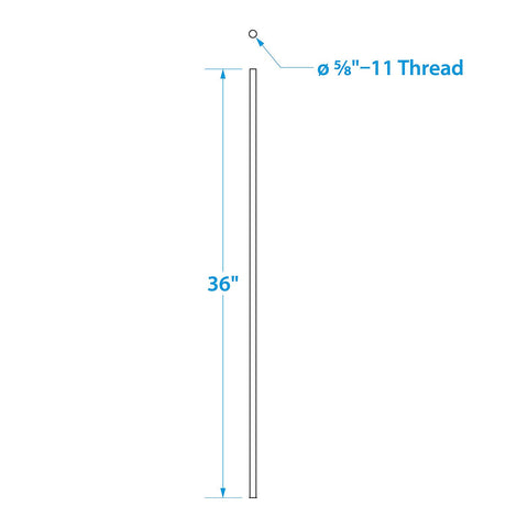 Seachoice 30190 Stainless Steel 304 Threaded Rod For Bow Lifting, 5/8 In. 11 Thread - 30190 - official Seachoice product image 5