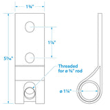 Seachoice 304 Stainless Steel Lifting Adapter Plate, Accepts 5/8 in. Diameter Threaded Rod - SC50-30201 - official Seachoice product image 2