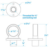 Seachoice 316 Stainless Steel Lifting Eye Without Cleat, 1-1/2 in. ID Ring Eye - SC50-30231 - official Seachoice product image 5