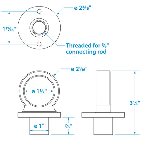 Seachoice 316 Stainless Steel Lifting Eye Without Cleat, 1-1/2 in. ID Ring Eye - SC50-30231 - official Seachoice product image 5
