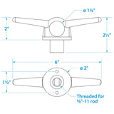 Seachoice 316 Stainless Steel Lifting Ring w/ Cleat, 6 In. Long, 1-1/8 In. Diameter Eye - SC50-30241 - official Seachoice product image 2