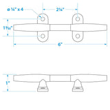 Seachoice Stainless Steel Hollow Base 6 In. Boat Dock and Anchor Line Cleat - 30251 - official Seachoice product image 2