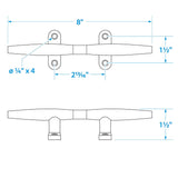 Seachoice 316 Stainless Steel Hollow Base Yacht Cleat, 8 In. Long - 30261 - official Seachoice product image 2