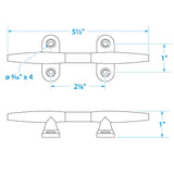 Seachoice Hollow Base Yacht Cleat, Chrome-Plated Cast Brass, 5-1/2 In. Long - SC50-30301 - official Seachoice product image 3