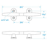 Seachoice Hollow Base Yacht Cleat, Chrome-Plated Cast Brass, 6-1/2 In. Long - SC50-30311 - official Seachoice product image 5