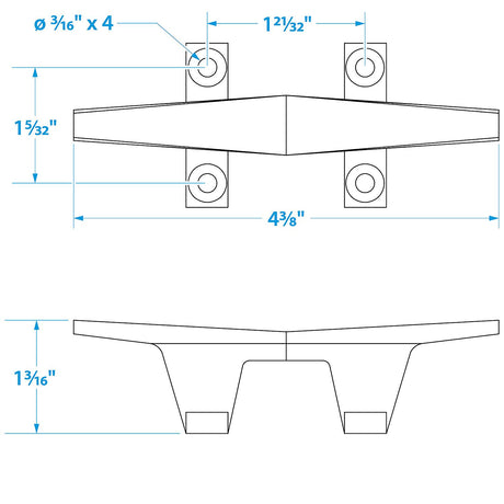 Seachoice Stainless Steel Hollow Base 4-1/2 in. Boat Dock and Anchor Line Cleat - 30561 - official Seachoice product image 6