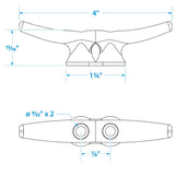 Seachoice Open Base Dock and Anchor Line Cleat, 4 In. - 30580 - official Seachoice product image 3