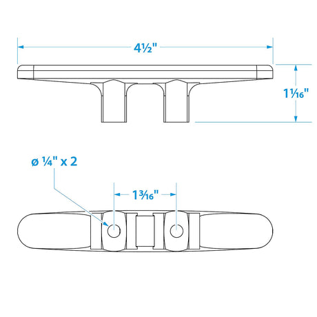 Seachoice Black Plastic Cleat, 4-1/2 in. Long, 5/16 in. Max Rope Size - 30801 - official Seachoice product image 5
