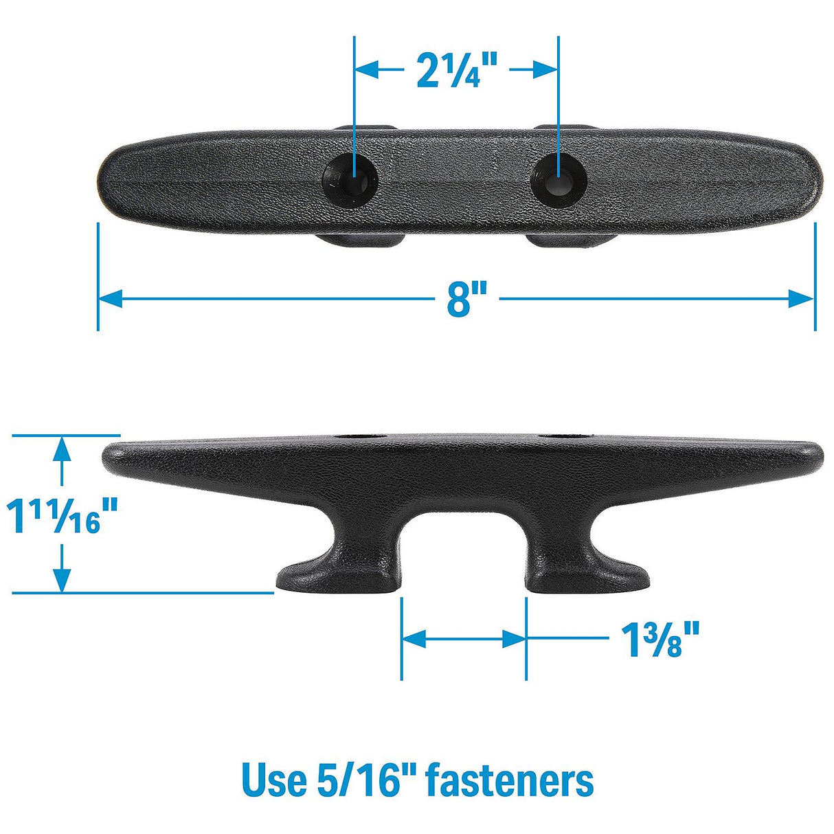 Seachoice Nylon Cleat-8 -Black-(Bulk) - 30840 - official Seachoice product image 4
